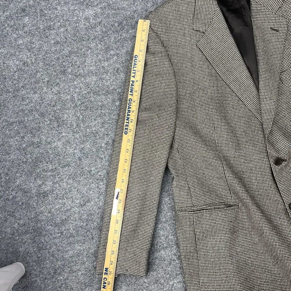 Brooks Brothers Wool Blazer Men 46 Houndstooth Single Breasted Loro Piana Fabric